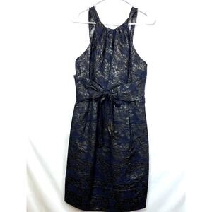 Vera Wang Womens 8 Gray Silk Blend Sleeveless Straight Cocktail Formal Dress